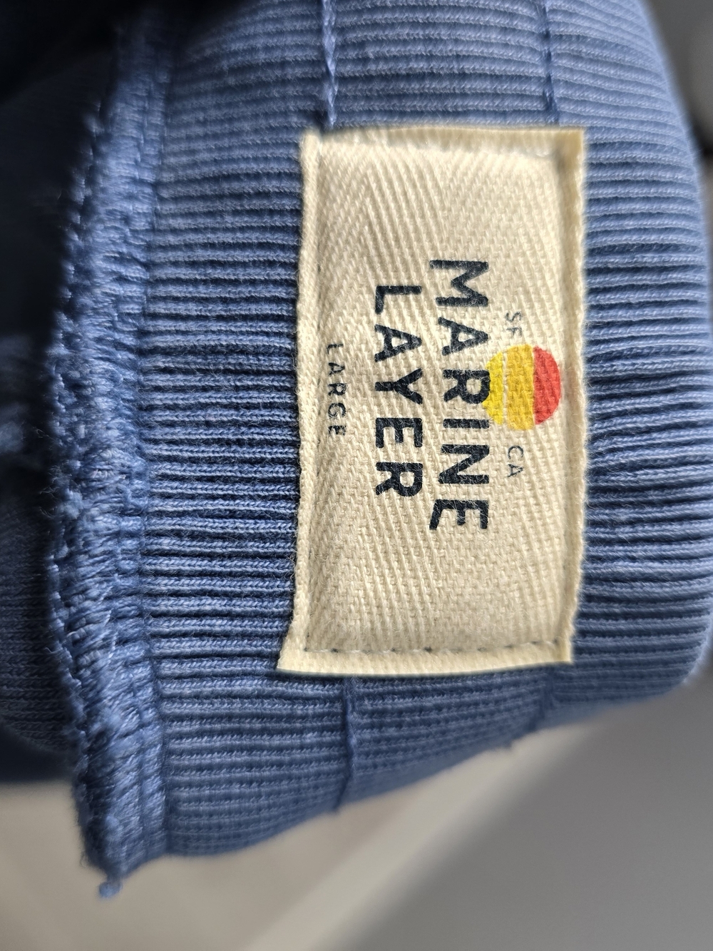 Marine Layer Light Blue Terry Knit Drawstring Joggers - Picture 5 of 5